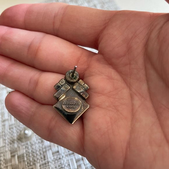 Elizabeth Cole Turquoise & Rhinestone Stud Earrings - Picture 3 of 5